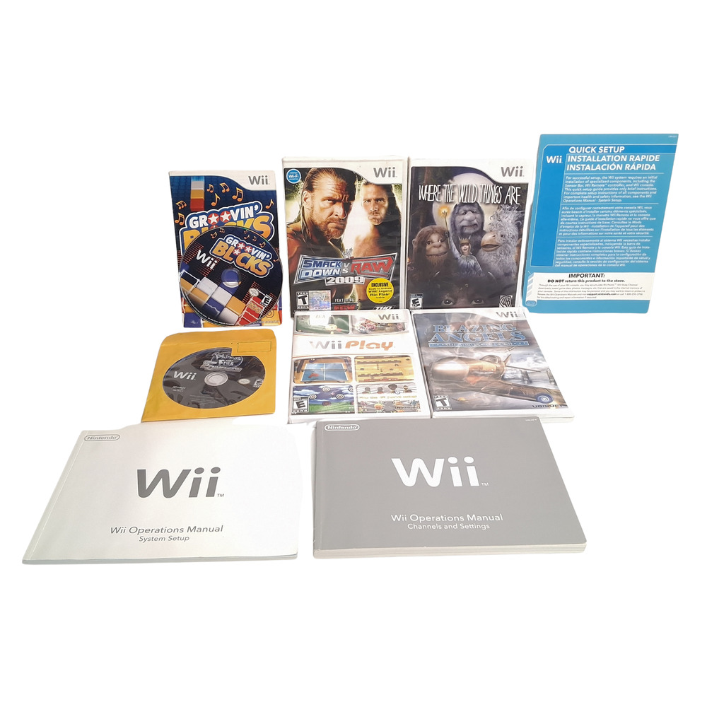 Lot Of 6 Nintendo Wii Games w/ Console Manuals- WWE SmackDown vs Raw & More Used